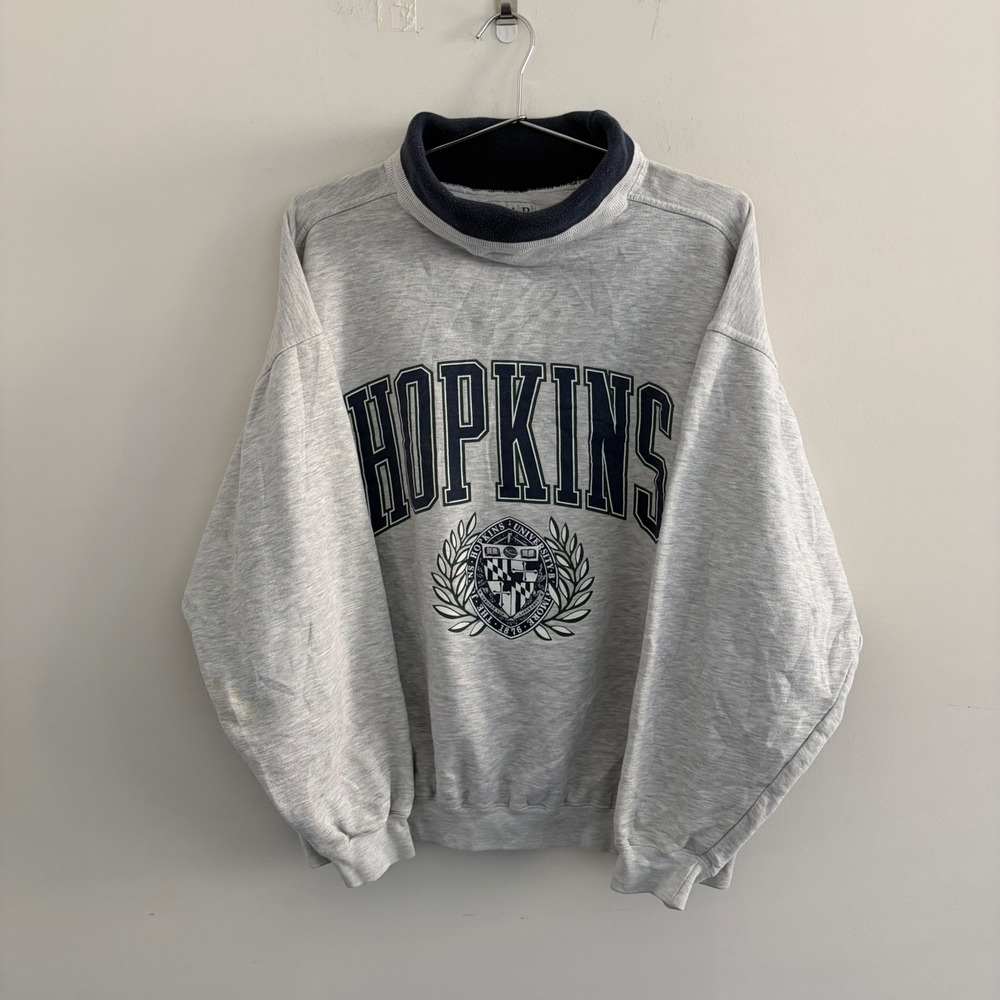 Gear For Sports Johns Hopkins University Sweatshirt Mens Large Gray Mock Neck
